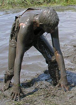 Outdoor mud running